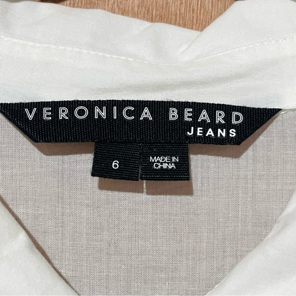 Veronica Beard Kelsey Long Sleeve Cotton Ruffle Hem Shirt Dress - Picture 10 of 10